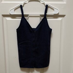 Hollister Navy Blue Button-Through Sweater Tank